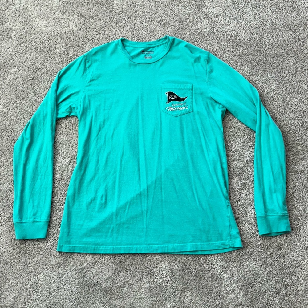Missouri Tigers MU Champion Teal Team Dog Long Sleeve T-Shirt - Size Large